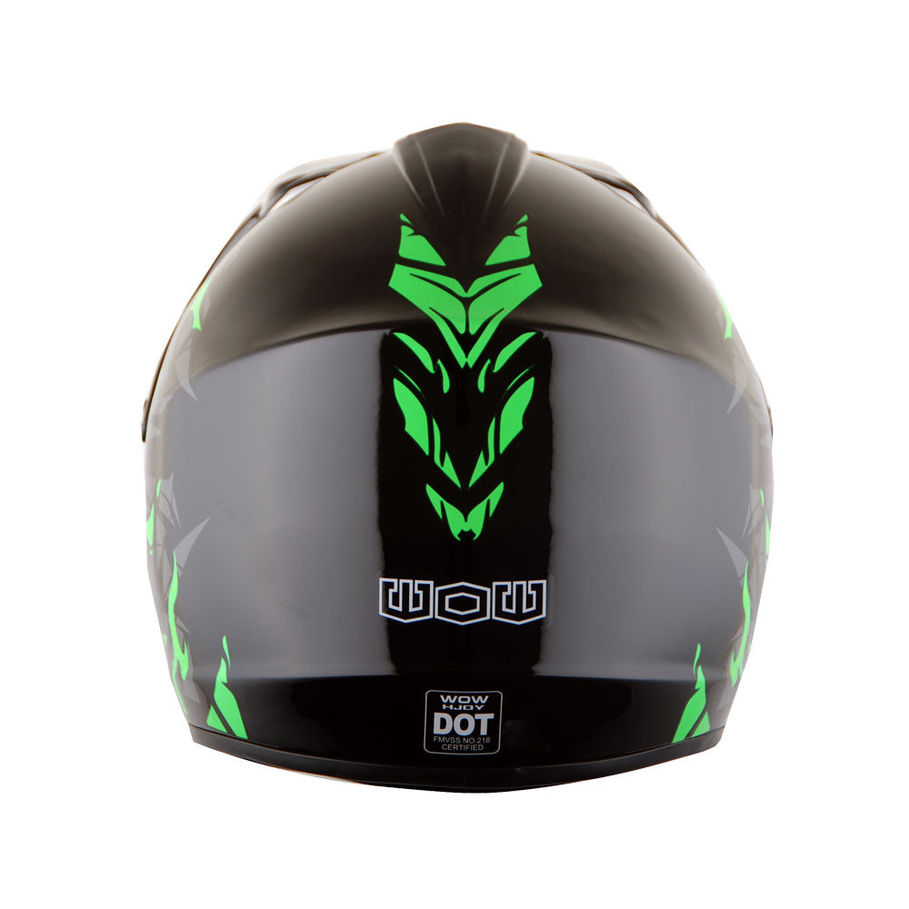 WOW Youth Kids Motocross BMX MX ATV Dirt Bike Helmet HJOY Dragon + Goggles + MG Youth Glove Bundle