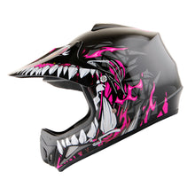WOW Youth Kids Motocross BMX MX ATV Dirt Bike Helmet HJOY Dragon + Goggles + MG Youth Glove Bundle