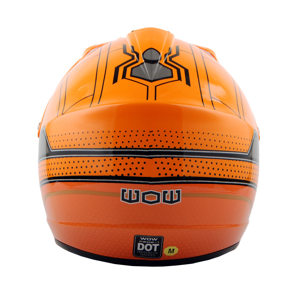 WOW Youth Kids Motocross BMX MX ATV Dirt Bike Helmet Spider Spider Web: HJOY