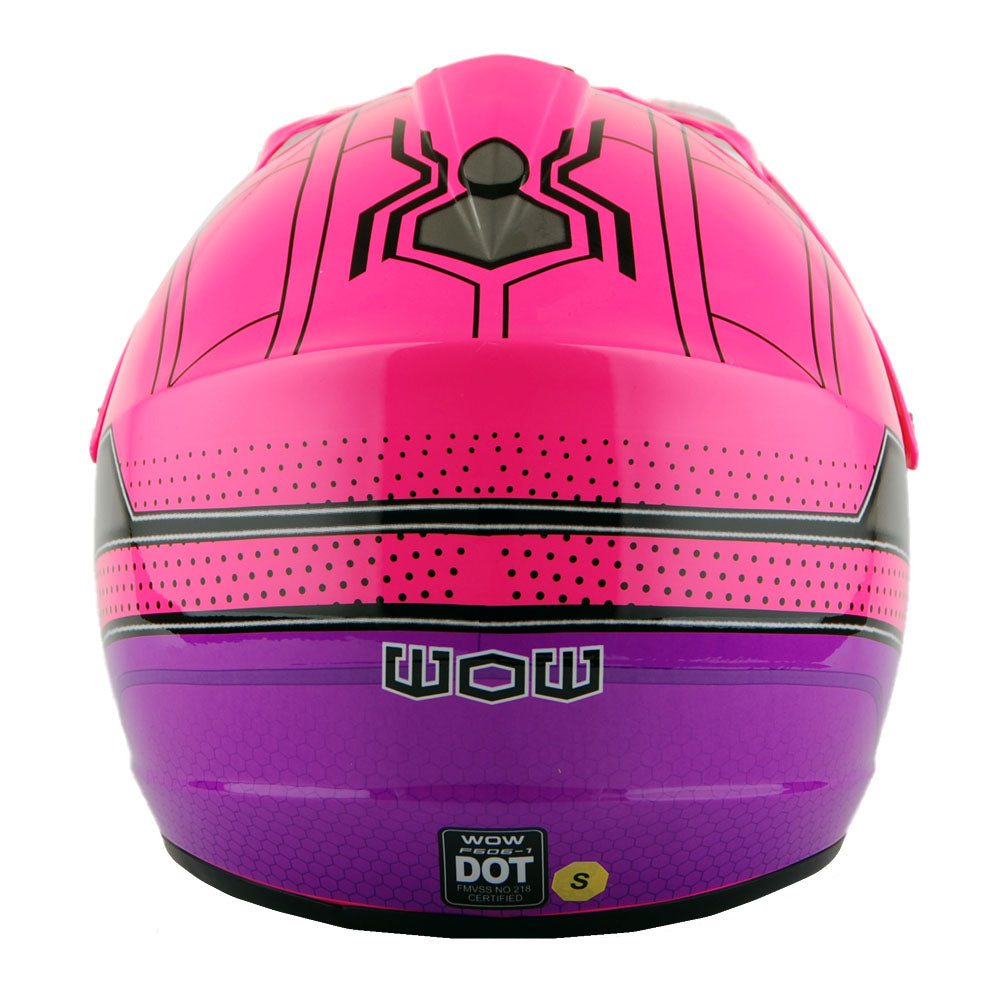WOW Youth Kids Motocross BMX MX ATV Dirt Bike Helmet Spider Spider Web: HJOY