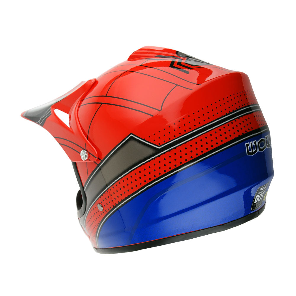 WOW Youth Kids Motocross BMX MX ATV Dirt Bike Helmet Spider Spider Web: HJOY