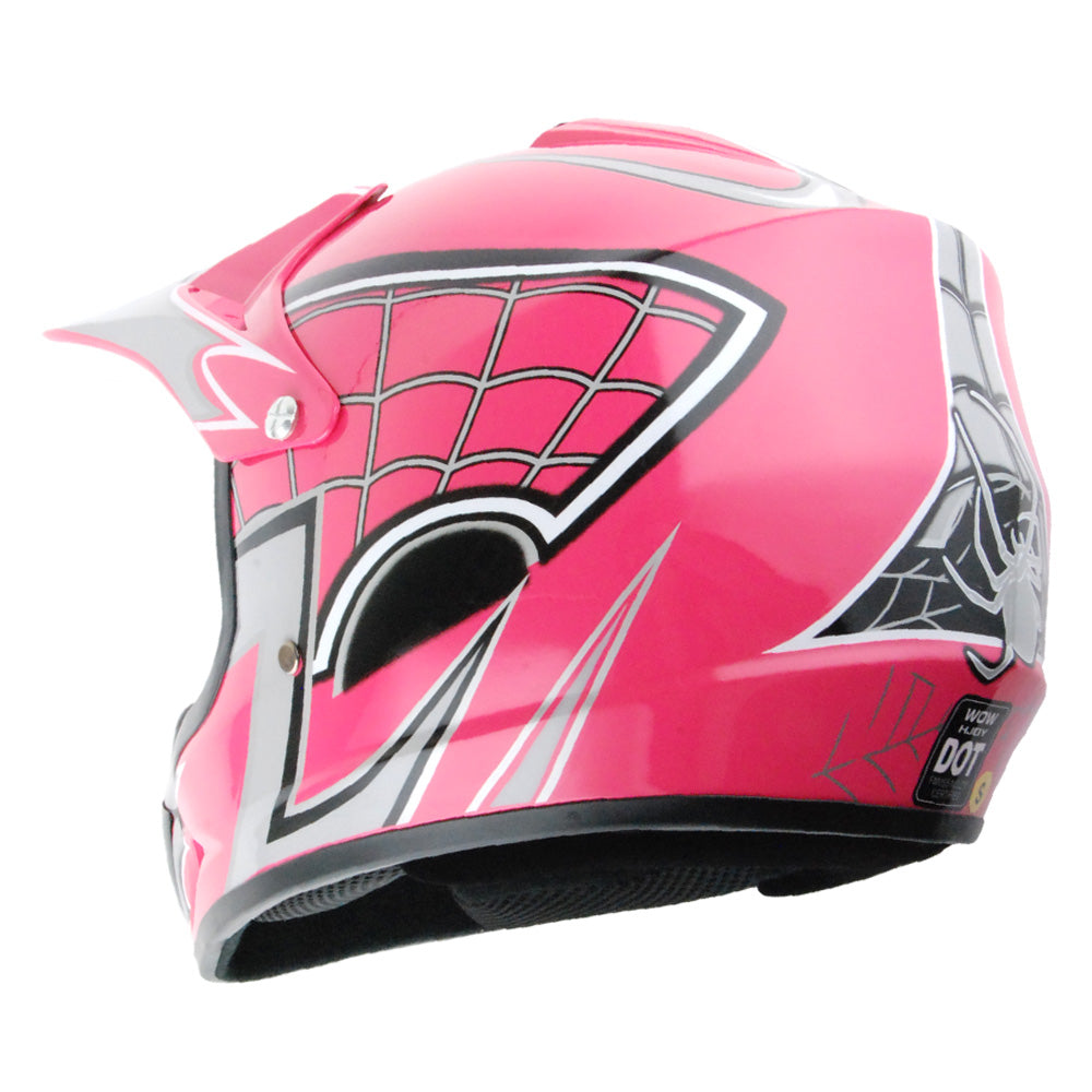 WOW Youth Kids Motocross BMX MX ATV Dirt Bike Helmet Spider Spider Web: HJOY