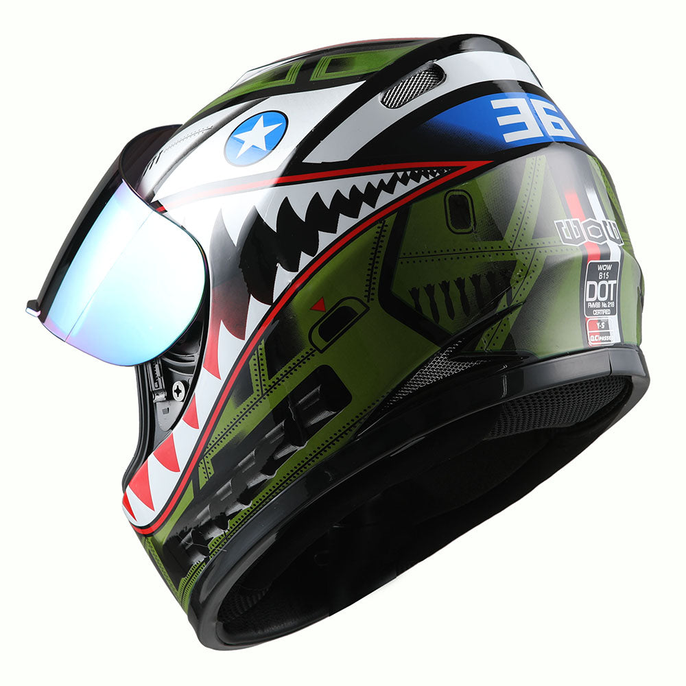 WOW Youth Kids Motorcycle  Street Bike BMX MX Full Face Close Out Helmet: HKY-B15CLS