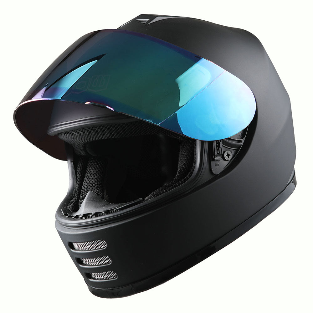 WOW Youth Motorcycle Full Face Helmet Street Bike BMX MX  Kids Shark + MX Skeleton Glove Bundle: HKY-B15