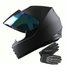 WOW Youth Motorcycle Full Face Helmet Street Bike BMX MX  Kids Shark + MX Skeleton Glove Bundle: HKY-B15