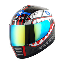 WOW Youth Motorcycle Full Face Helmet Street Bike BMX MX  Kids Shark + MX Skeleton Glove Bundle: HKY-B15