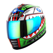 WOW Youth Motorcycle Full Face Helmet Street Bike BMX MX  Kids Shark + MX Skeleton Glove Bundle: HKY-B15