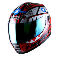 WOW Youth Motorcycle Full Face Helmet Street Bike BMX MX  Kids Shark + MX Skeleton Glove Bundle: HKY-B15