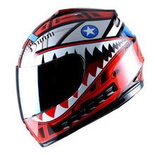 WOW Youth Motorcycle Full Face Helmet Street Bike BMX MX  Kids Shark + MX Skeleton Glove Bundle: HKY-B15