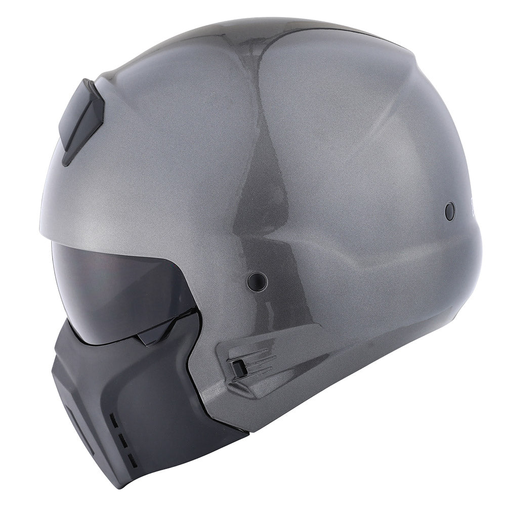 1Storm Motorcycle Full Face Helmet Open Face Knight Classical (Detachable Face Mask): HKY861