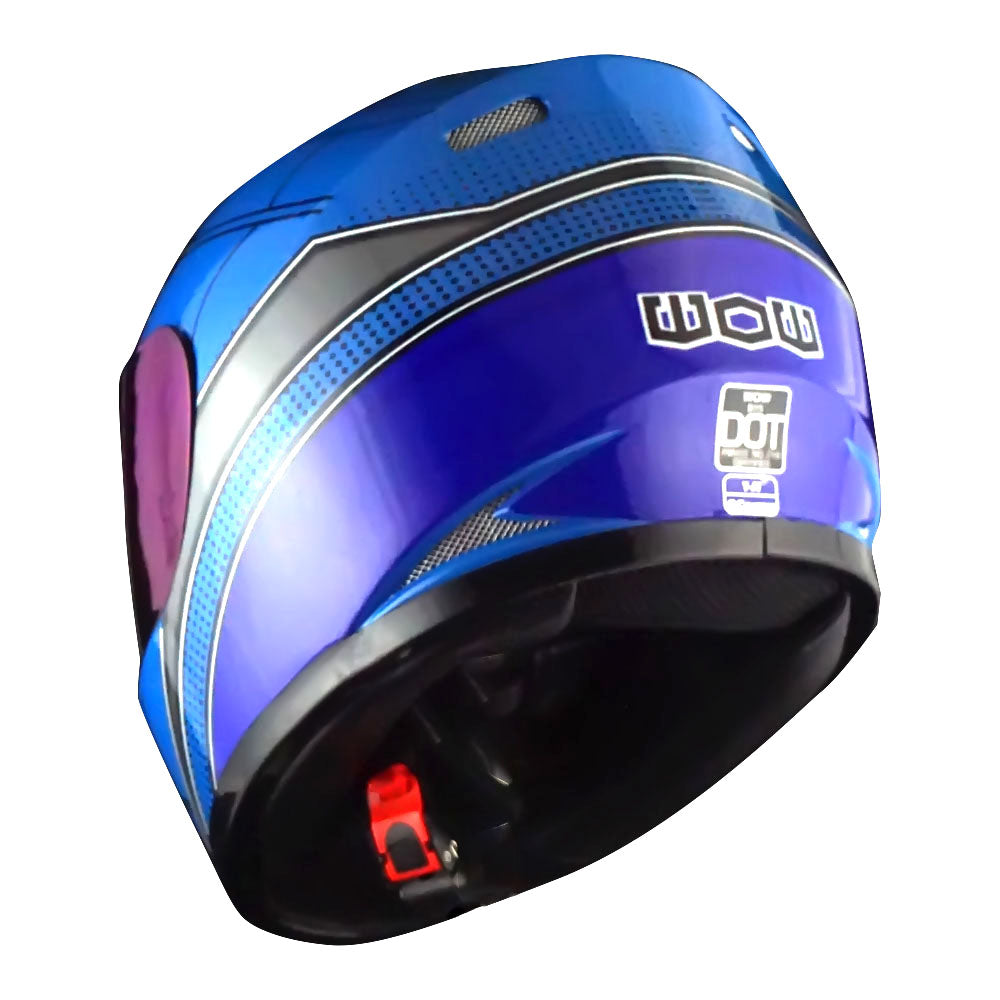 WOW Youth Motorcycle Full Face Helmet Street Bike BMX MX  Kids Shark + MX Skeleton Glove Bundle: HKY-B15