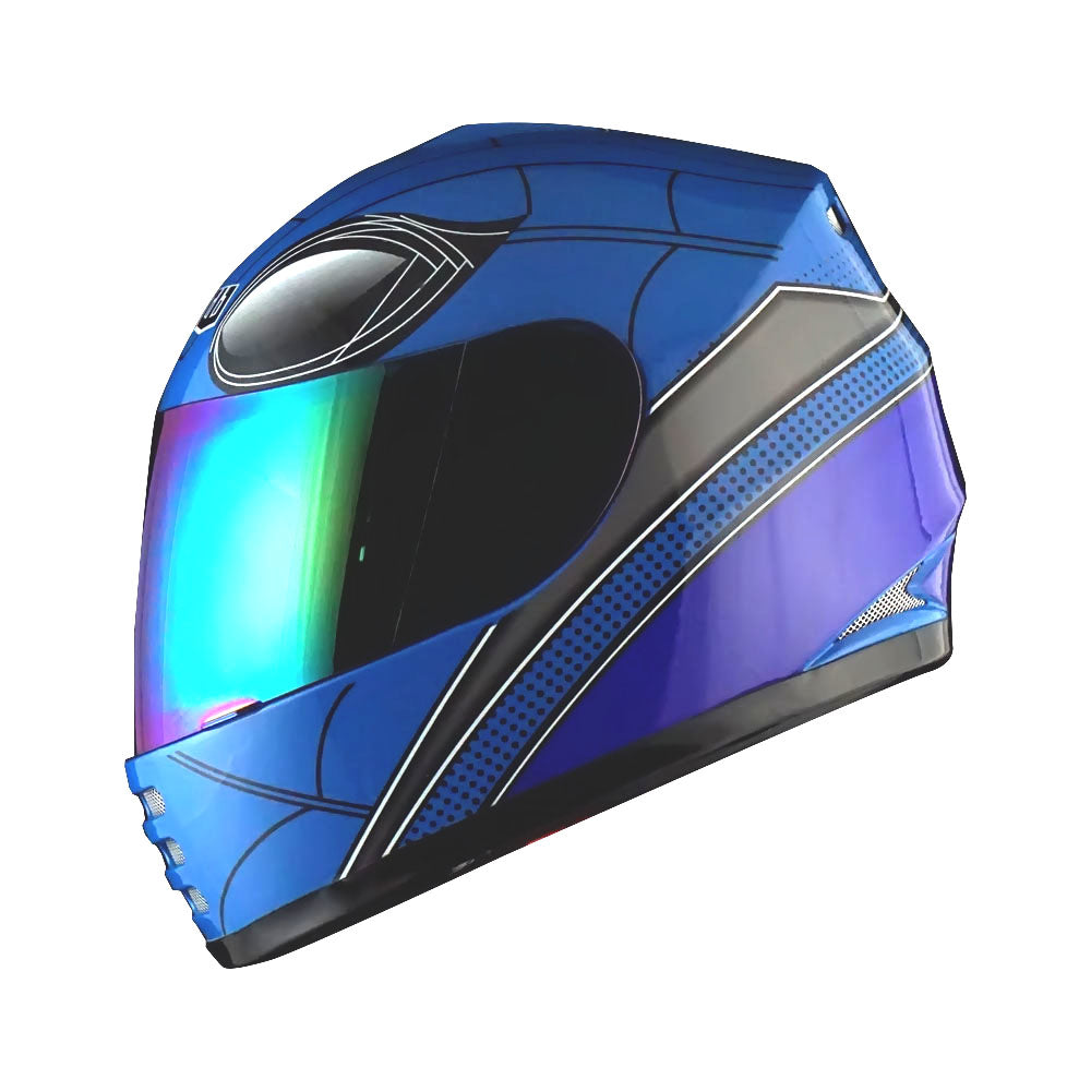 WOW Youth Motorcycle Full Face Helmet Street Bike BMX MX  Kids Shark + MX Skeleton Glove Bundle: HKY-B15