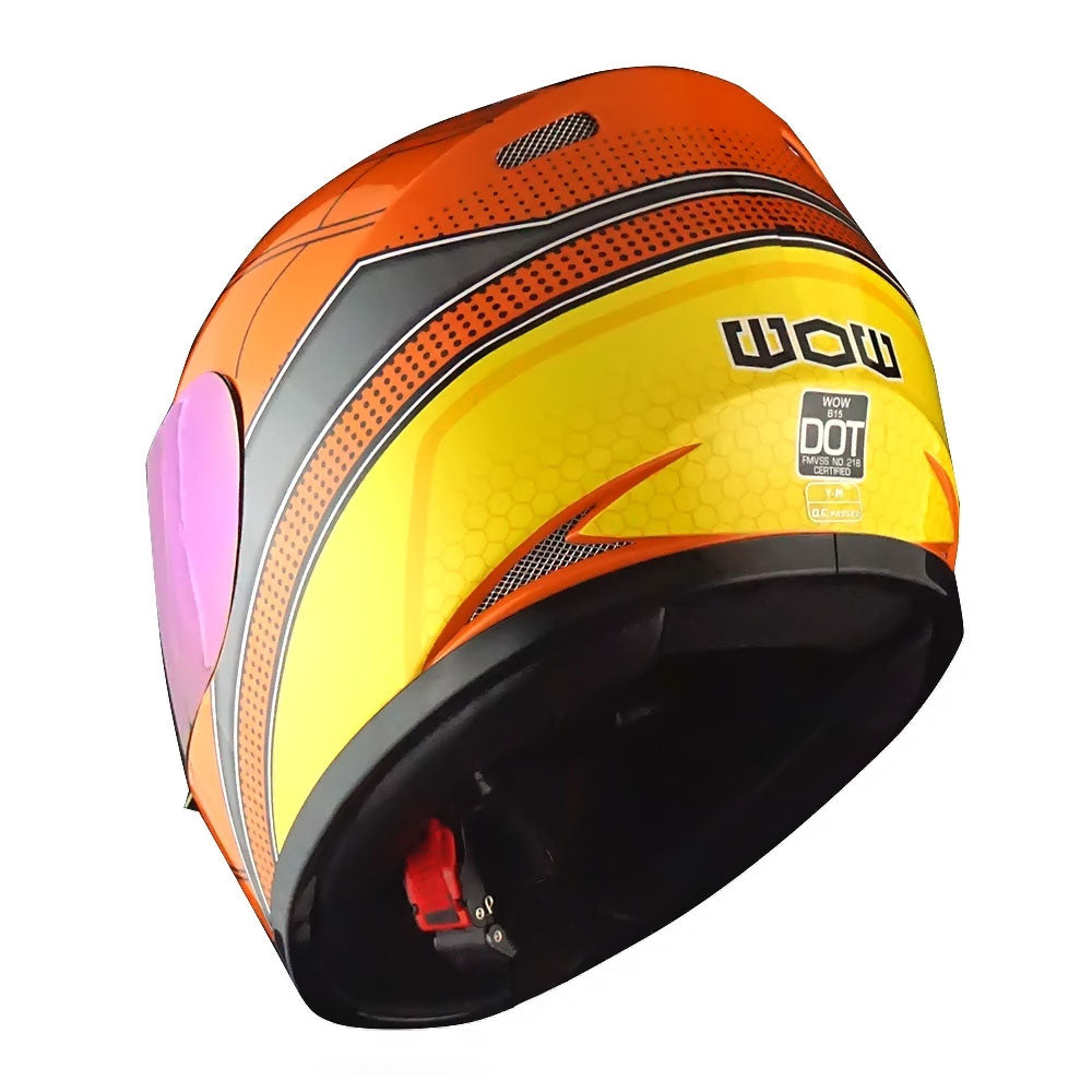 WOW Youth Motorcycle Full Face Helmet Street Bike BMX MX  Kids Shark + MX Skeleton Glove Bundle: HKY-B15