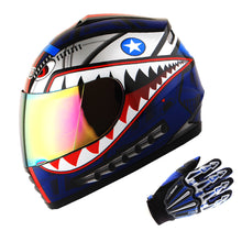 WOW Youth Kids Motorcycle Full Face Helmet Street Bike BMX MX + Skeleton Glove Bundle: HKY-B15