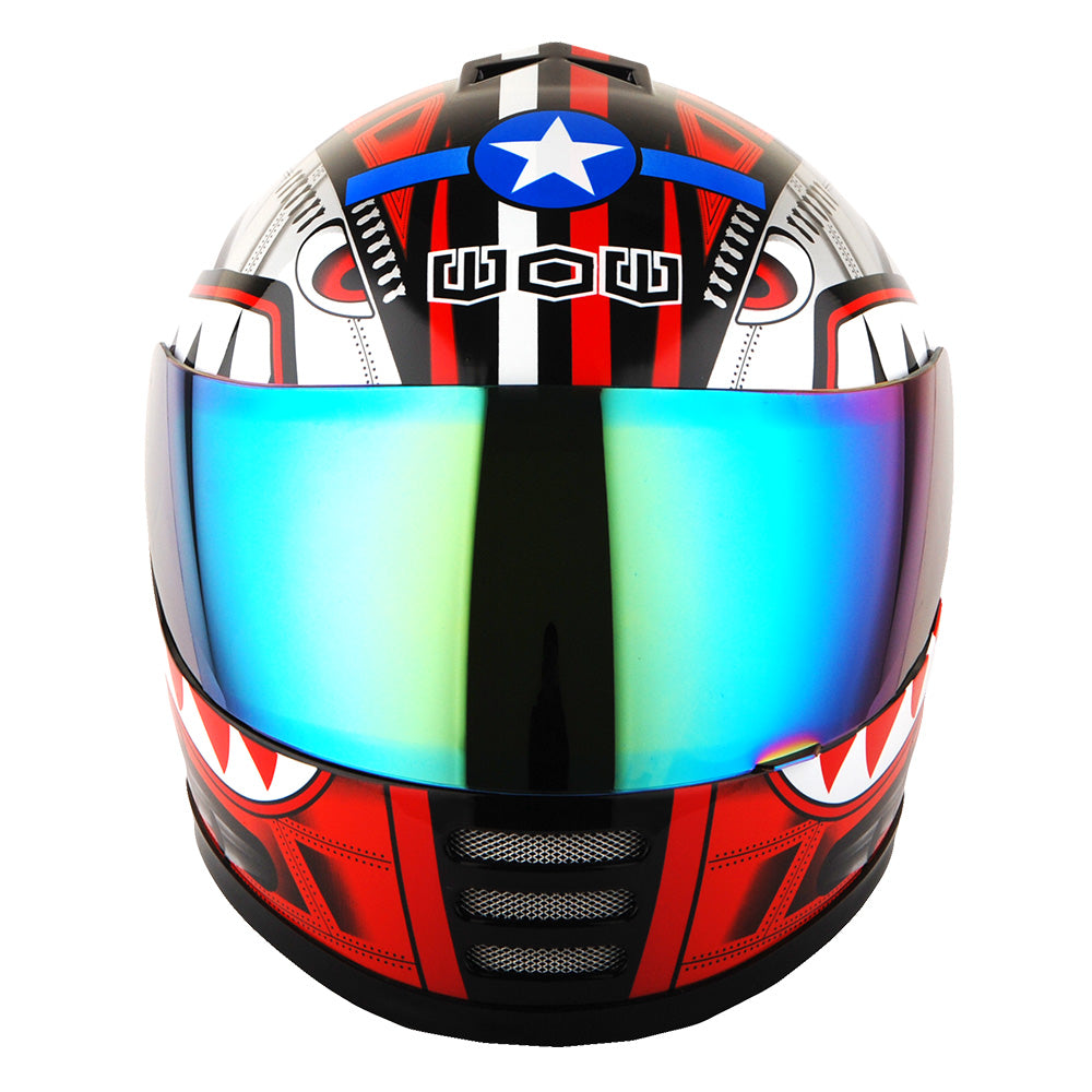 WOW Youth Kids Motorcycle  Street Bike BMX MX Full Face Close Out Helmet: HKY-B15CLS