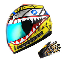 WOW Youth Kids Motorcycle Full Face Helmet Street Bike BMX MX + Skeleton Glove Bundle: HKY-B15