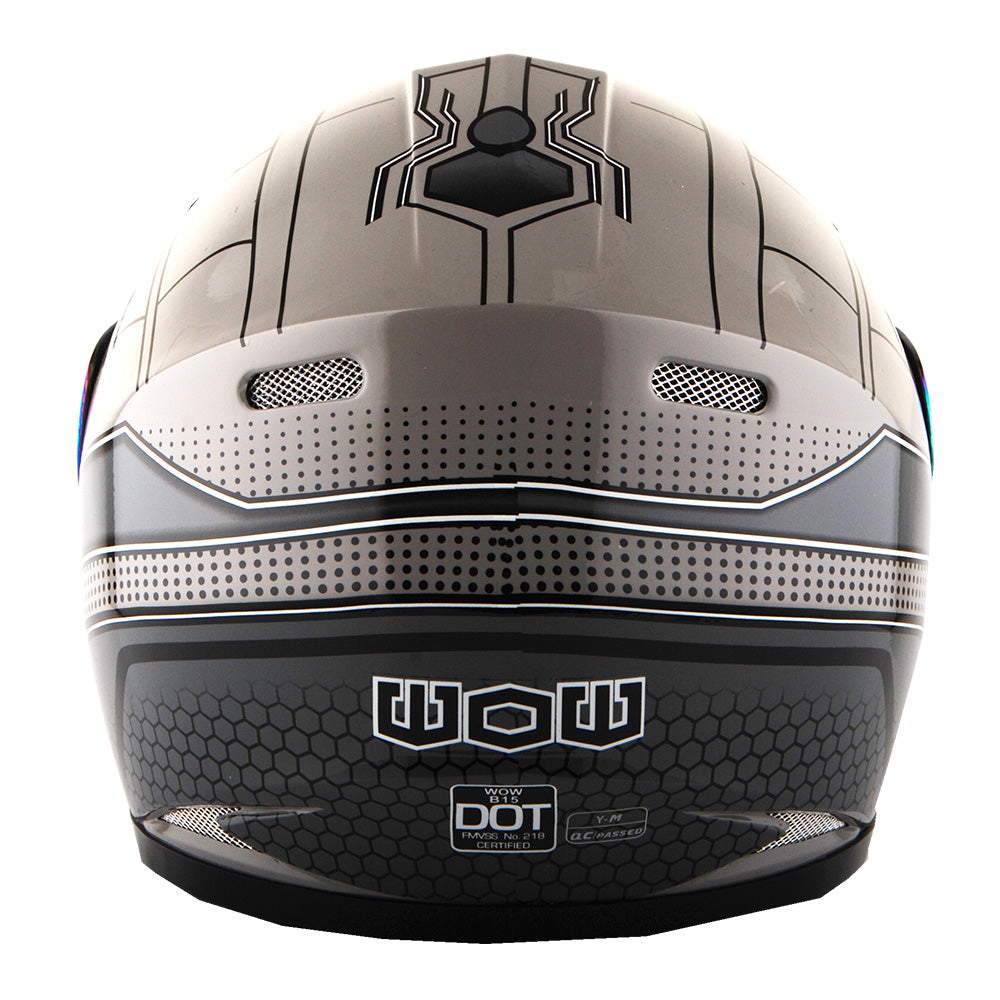 WOW Youth Motorcycle Full Face Helmet Street Bike BMX MX  Kids Shark + MX Skeleton Glove Bundle: HKY-B15