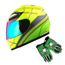 1Storm Youth Kids Motorcycle Full Face Helmet Street Bike BMX MX + MG Youth Glove Bundle