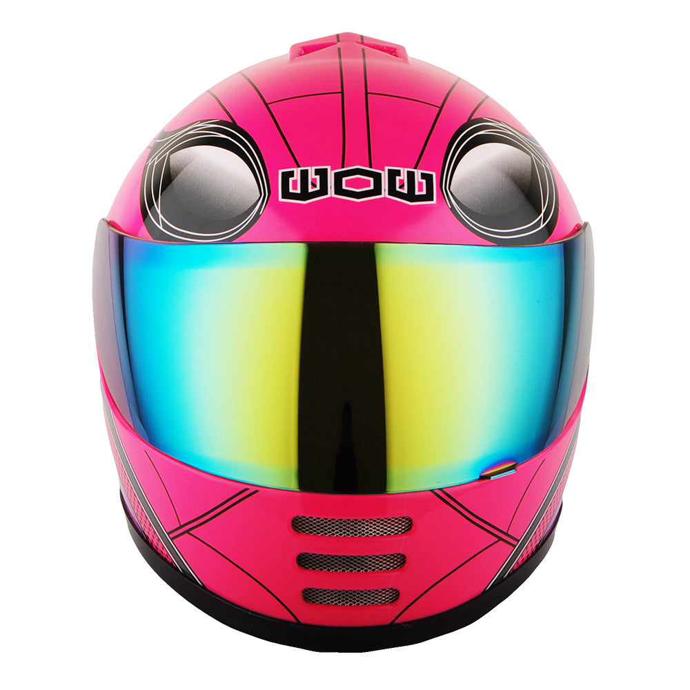 WOW Youth Kids Motorcycle Full Face Helmet Street Bike BMX MX + Skeleton Glove Bundle: HKY-B15