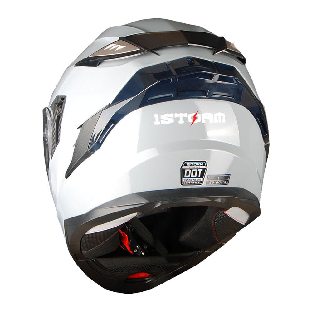 1Storm Motorcycle Modular Full Face Helmet Flip up Dual Visor Anti Fog Pinlock:  JHA119