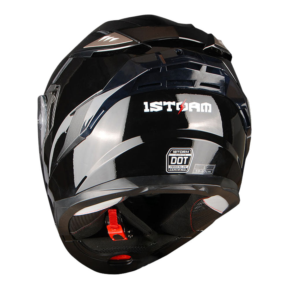 1Storm Motorcycle Modular Full Face Helmet Flip up Dual Visor Anti Fog Pinlock:  JHA119