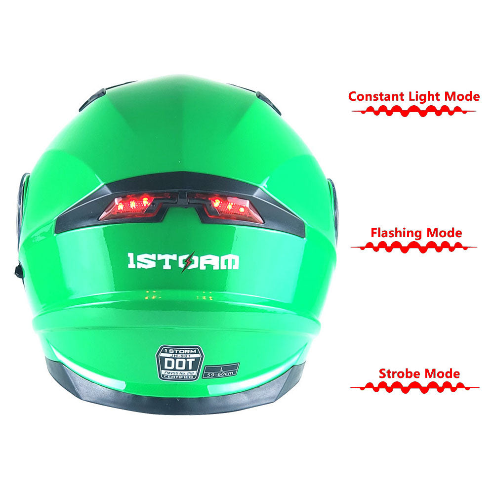 1Storm Motorcycle Modular Dual Visor Modular901 with LED Tail Light