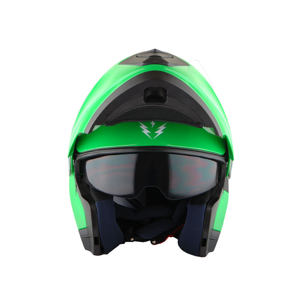 1Storm New Motorcycle Bike Modular Full Face Helmet Dual Visor Sun Shield with LED Tail Light + Motorcycle Bluetooth Headset: Modular901