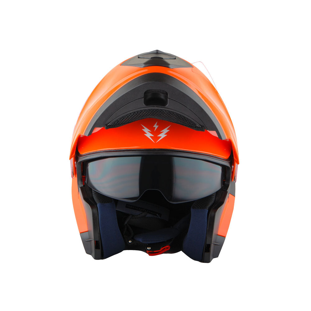 1Storm New Motorcycle Bike Modular Full Face Helmet Dual Visor Sun Shield with LED Tail Light + Motorcycle Bluetooth Headset: Modular901
