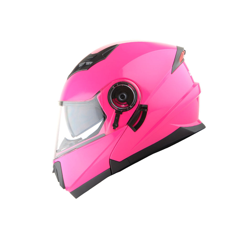 1Storm New Motorcycle Bike Modular Full Face Helmet Dual Visor Sun Shield with LED Tail Light + Motorcycle Bluetooth Headset: Modular901