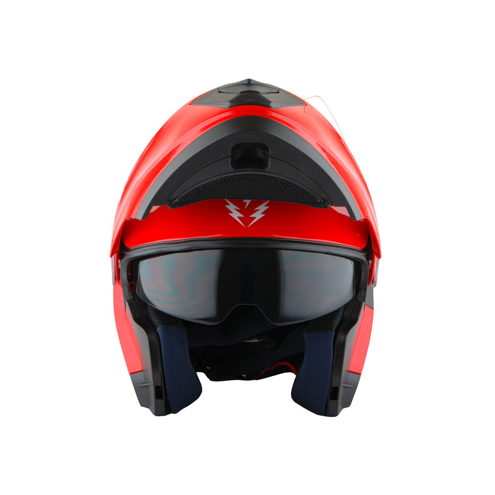 1Storm New Motorcycle Bike Modular Full Face Helmet Dual Visor Sun Shield with LED Tail Light + Motorcycle Bluetooth Headset: Modular901