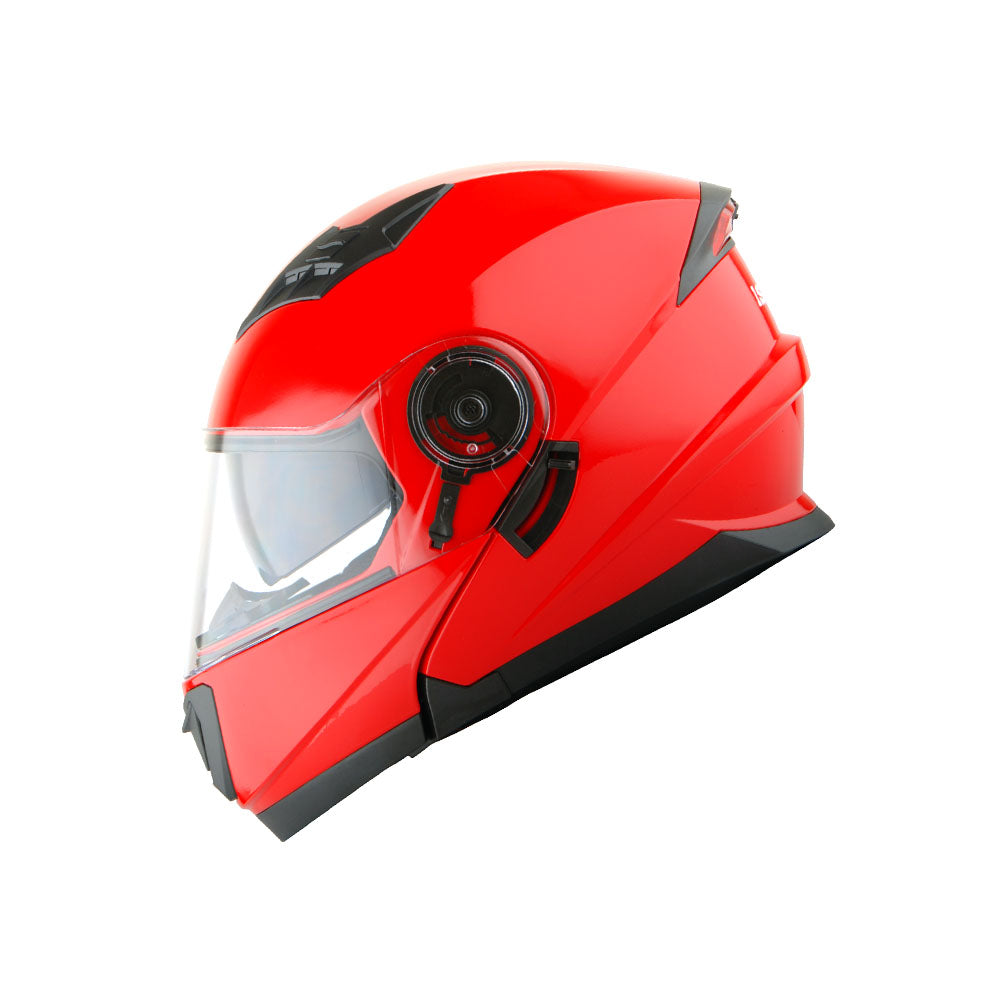 1Storm New Motorcycle Bike Modular Full Face Helmet Dual Visor Sun Shield with LED Tail Light + Motorcycle Bluetooth Headset: Modular901