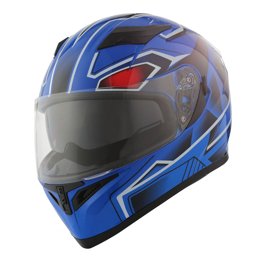 1Storm Motorcycle Full Face Flip up Dual Visor Helmet + Spoiler + Motorcycle Bluetooth Headset: HJK316