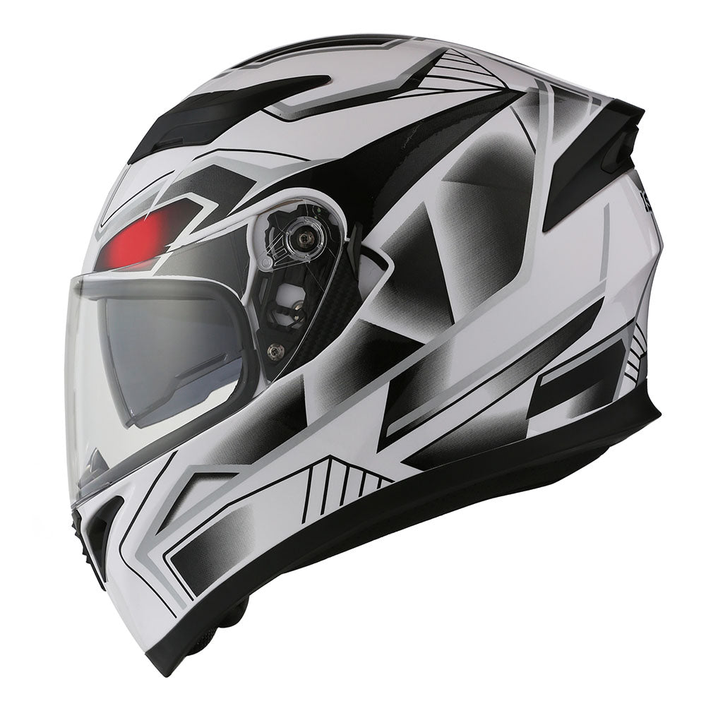 1Storm Motorcycle Full Face Flip up Dual Visor Helmet + Spoiler + Motorcycle Bluetooth Headset: HJK316