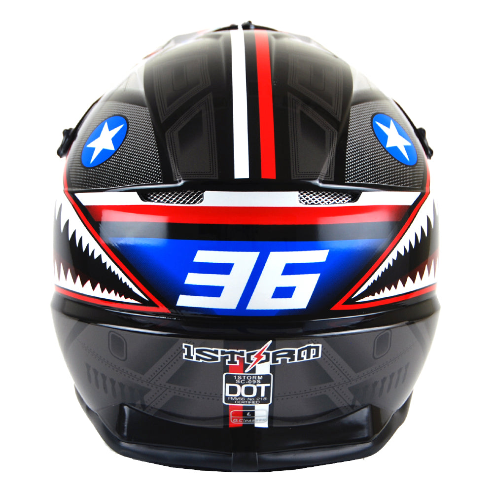 1Storm Adult Motocross Helmet BMX MX ATV Dirt Bike Downhill Mountain Bike Helmet Racing Style: HKY_SC09S