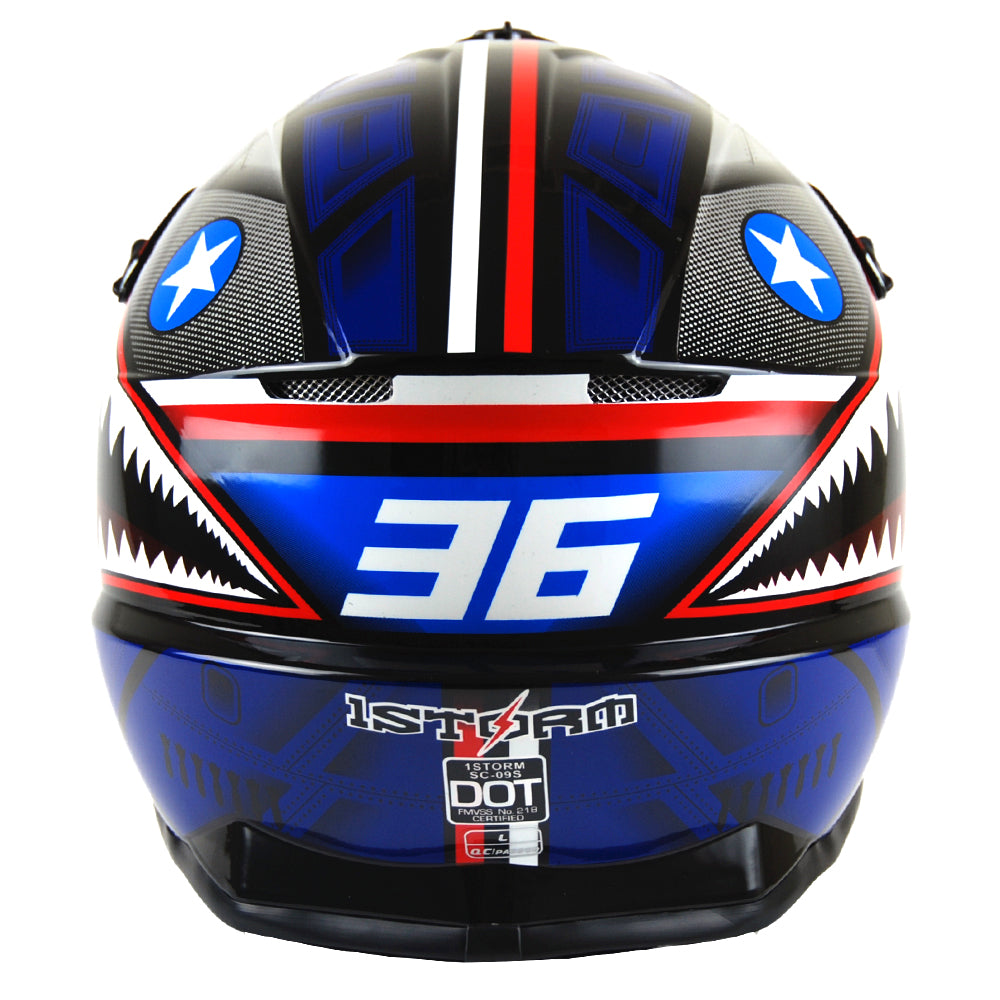 1Storm Adult Motocross Helmet BMX MX ATV Dirt Bike Downhill Mountain Bike Helmet Racing Style: HKY_SC09S