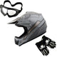 WOW Youth Kids Motocross BMX MX ATV Dirt Helmet HJOY + Goggles + MG Youth Glove Bundle