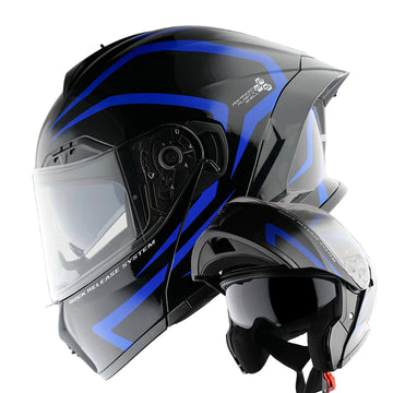 1Storm New Motorcycle Bike Modular Full Face Helmet Dual Visor Sun Shield: NOLED-X90