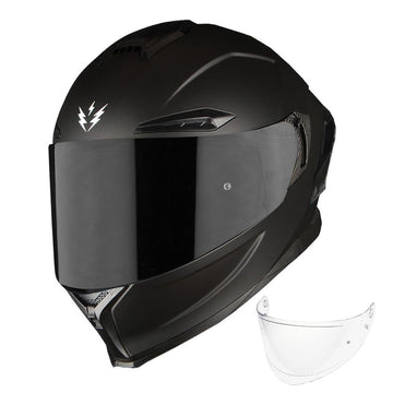 1Storm Motorcycle Full Face Helmet DOT Adults Street Bike Dual Visor Sun Inner Shield with One Extra Clear Shield: HJAH15