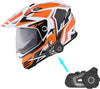 1Storm Youth Kids Dual Sport Dual Visor Motorcycle Motocross Off Road Full Face Helmet: Youth_HF802 + Motorcycle Bluetooth Headset