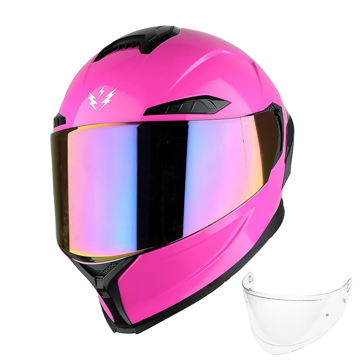 1Storm Motorcycle Full Face Helmet DOT Adults Street Bike Dual Visor Sun Inner Shield with One Extra Clear Shield: HJAH15