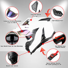 1Storm New Motorcycle Motocross Helmet Dual Sport Off Road Full Face Helmet DS008