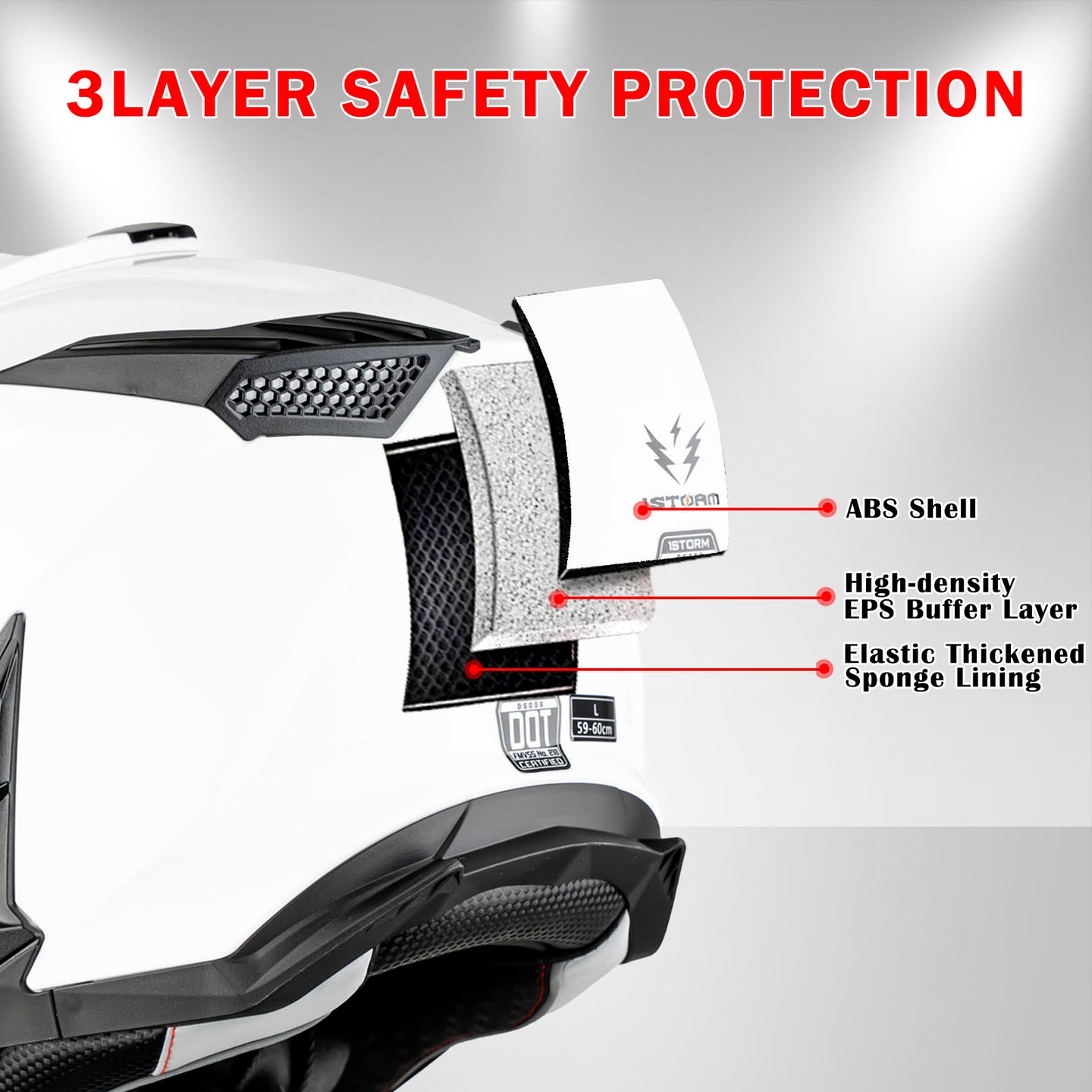 1Storm New Motorcycle Motocross Helmet Dual Sport Off Road Full Face Helmet DS008