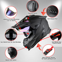 1Storm New Motorcycle Motocross Helmet Dual Sport Off Road Full Face Helmet DS008