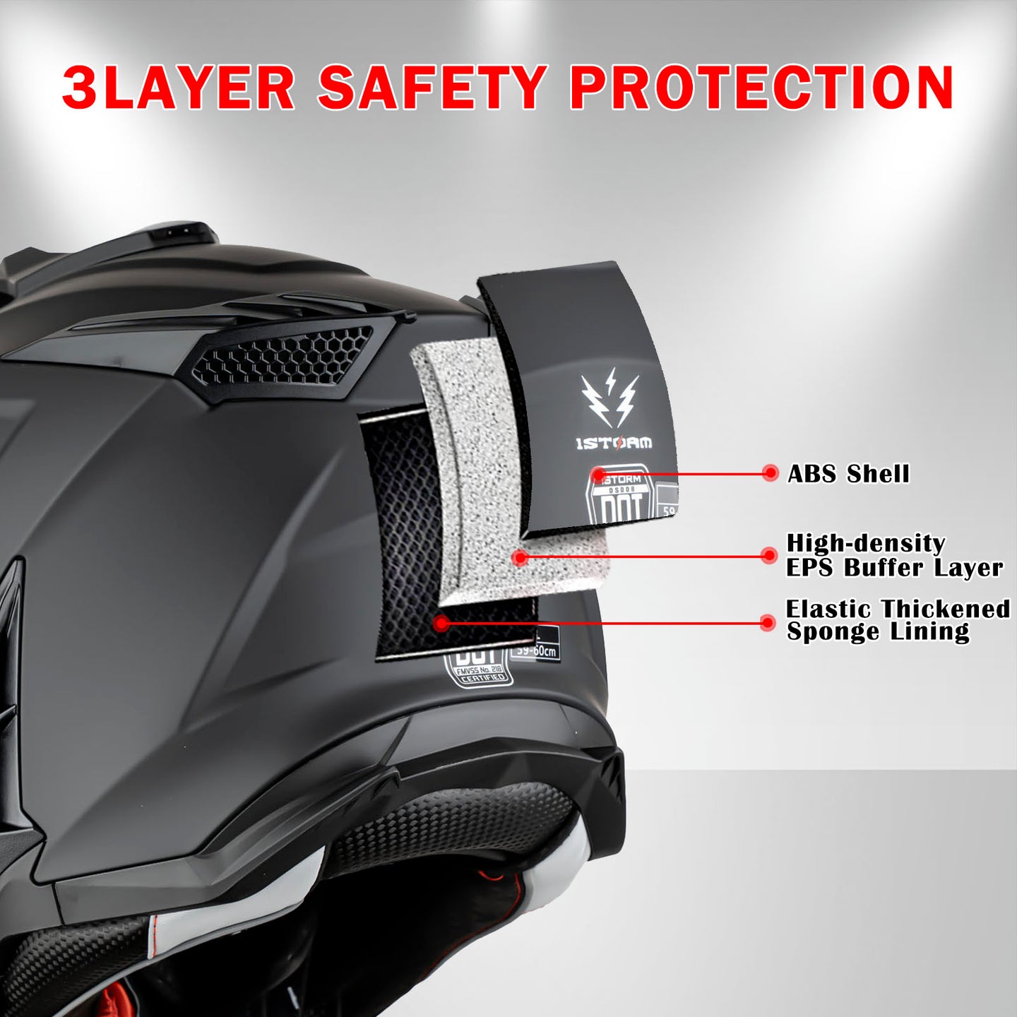 1Storm New Motorcycle Motocross Helmet Dual Sport Off Road Full Face Helmet DS008