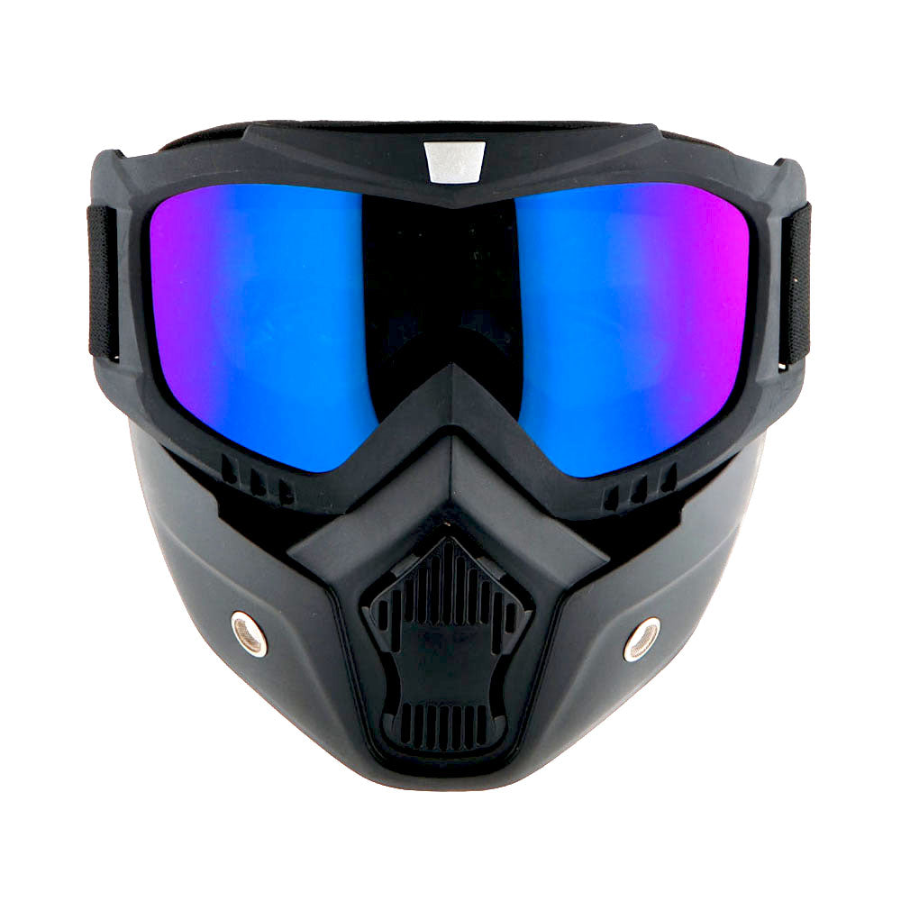 1Storm Novelty Motorcycle Half Face Helmet German Style DOT Approved: HKY602 + Black Tinted Goggle Bundle