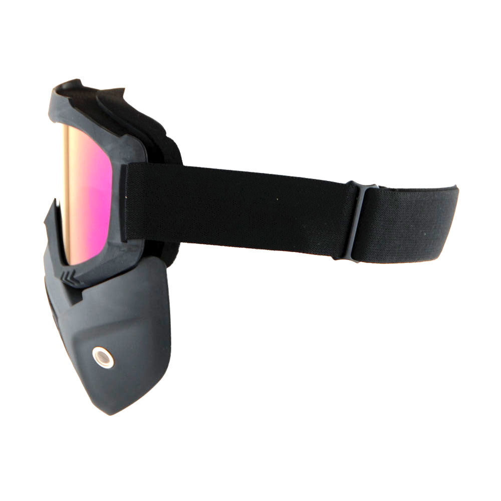 1Storm Novelty Motorcycle Half Face Helmet German Style DOT Approved: HKY602 + Black Tinted Goggle Bundle