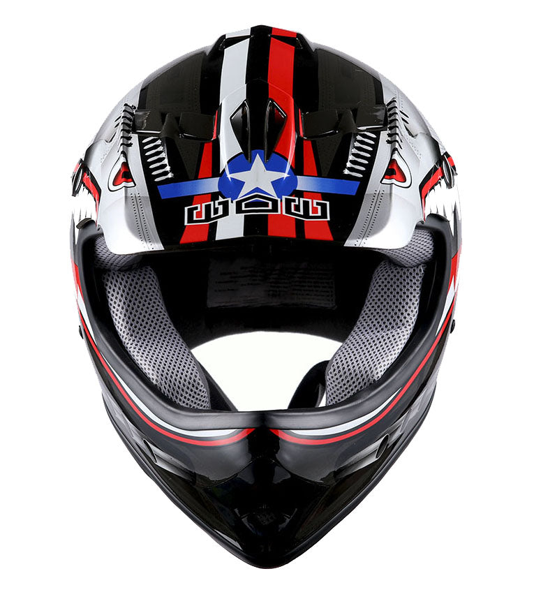 WOW Youth Motocross Helmet Kids Motorcycle Helmet HBOY + Goggles + MG Youth Glove Bundle