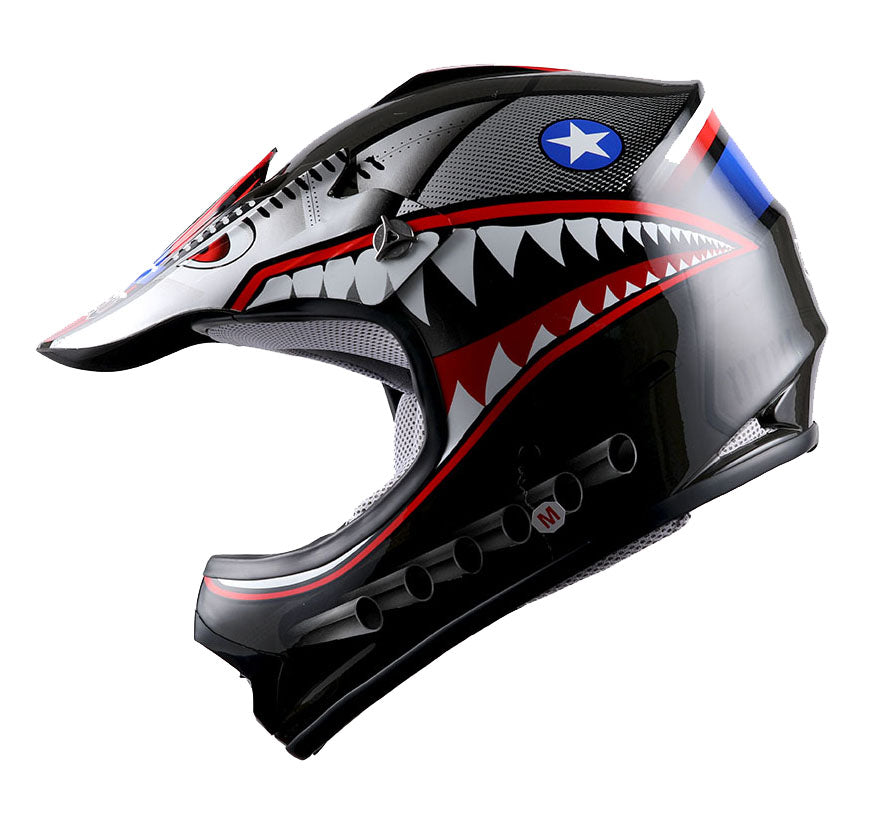WOW Youth Motocross Helmet Kids Motorcycle Helmet HBOY + Goggles + MG Youth Glove Bundle