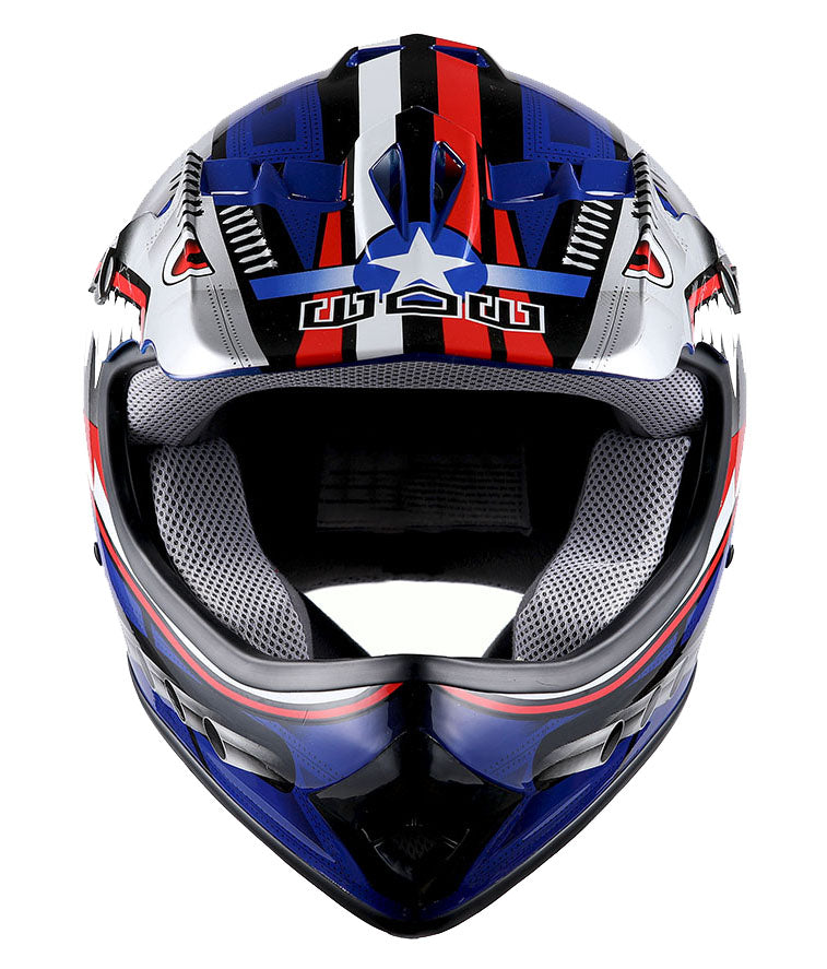 WOW Youth Motocross Helmet Kids Motorcycle Helmet HBOY + Goggles + MG Youth Glove Bundle