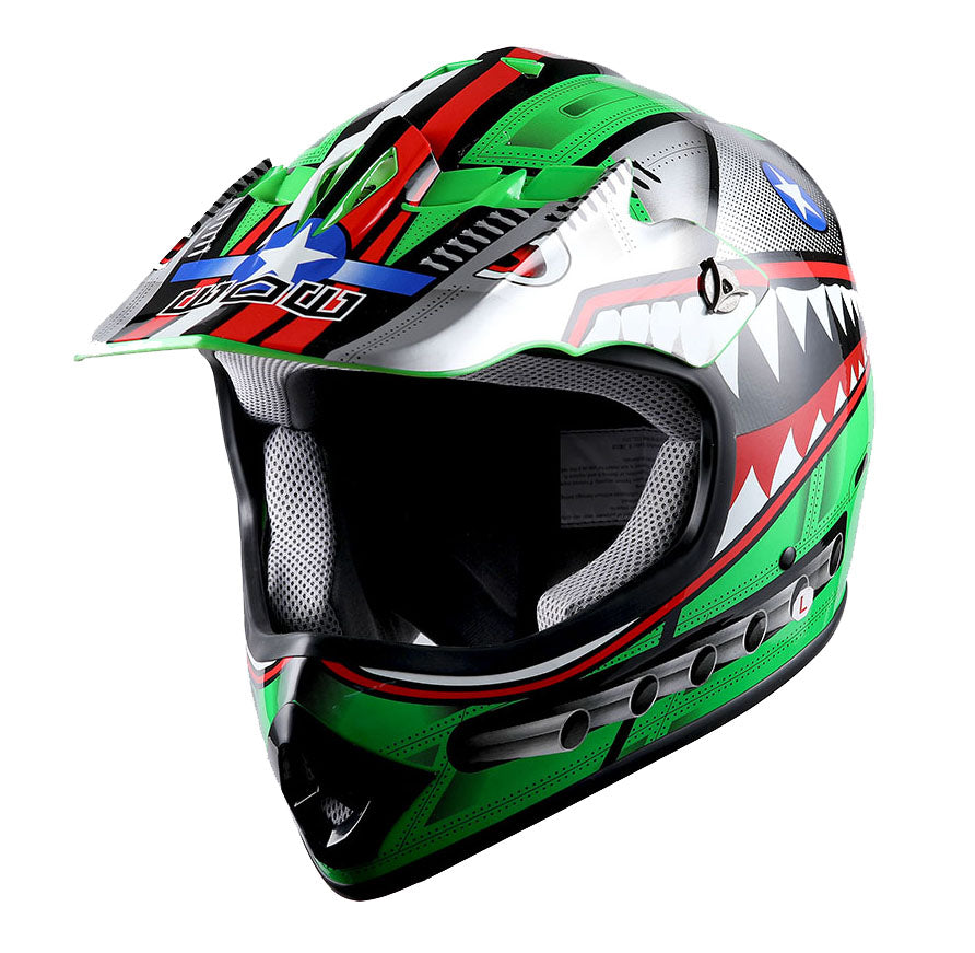 WOW Youth Motocross Helmet Kids Motorcycle Helmet HBOY + Goggles + MG Youth Glove Bundle